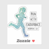 "Run with Endurance" Girl Runner Custom Cut Vinyl Aufkleber (Blatt)