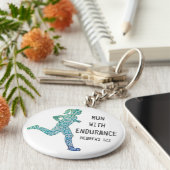 "Run With Endurance" Girl Runner Keychain Schlüsselanhänger (Seite)