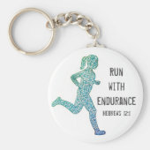 "Run With Endurance" Girl Runner Keychain Schlüsselanhänger (Vorne)