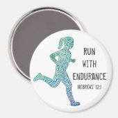 "Run with Endurance" Girl Runner Magnet (Vorderseite/Rückseite)