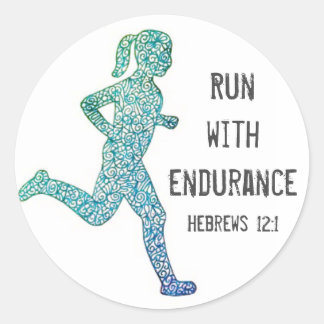 "Run with Endurance" Girl Runner Stickers