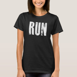 RUN Word Verb Running Sports Workout Athleten T-Shirt