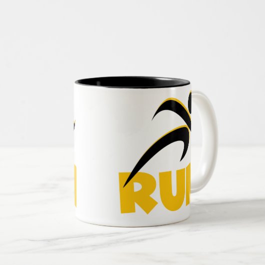 RUN Yellow Zweifarbige Tasse (VorderseiteRechts)