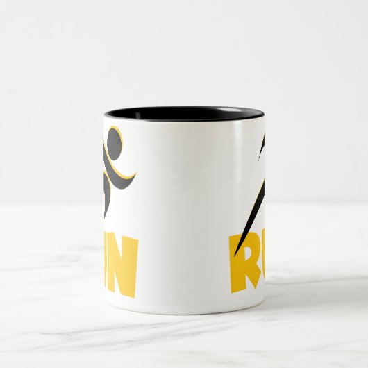 RUN Yellow Zweifarbige Tasse (Mittel)