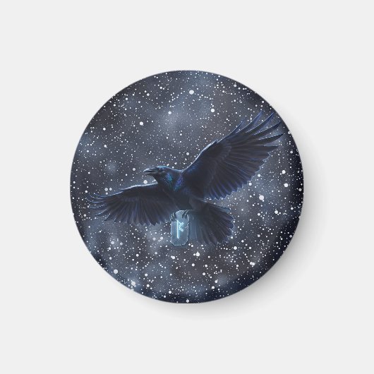 Runa Fehu y el Cuervo de Odín Magnet (Vorne)