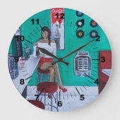 Runaround Sue Painting by Alfred Fox Große Wanduhr (Vorderseite)