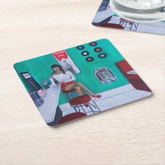 Runaround Sue Painting by Alfred Fox Rechteckiger Pappuntersetzer (angewinkelt)