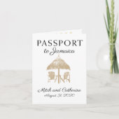 Runaway Bay Jamaica Tan Passport Wedding Einladung (Vorderseite)