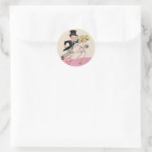 Runaway Bride & Groom Runder Aufkleber (Tasche)