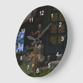 Runaway Gingerbread Man Große Wanduhr (Winkel)