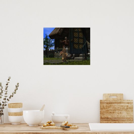 Runaway Gingerbread Man Poster (Küche)