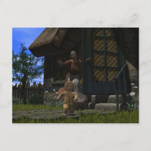 Runaway Gingerbread Man Postkarte