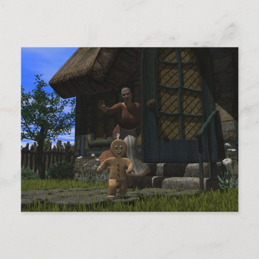 Runaway Gingerbread Man Postkarte (Vorderseite)