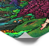 "Runaway Princess" Fairy Dragon Fantasy Forest Art Poster (Ecke)