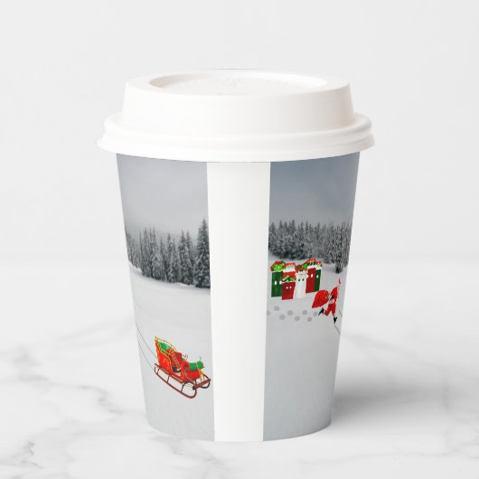 Runaway Sleigh Paper Cups Pappbecher (Links)