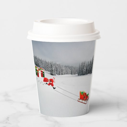 Runaway Sleigh Paper Cups Pappbecher (Rückseite)