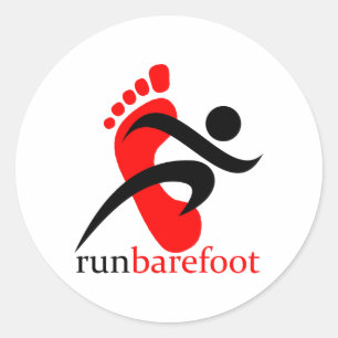 runbarefoot runder aufkleber
