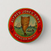 Rund 1900 Alfred Jones Sons Finnan Haddie-Label Button (Vorderseite)