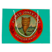 Rund 1900 Alfred Jones Sons Finnan Haddie-Label Große Geschenktüte (Rückseite)
