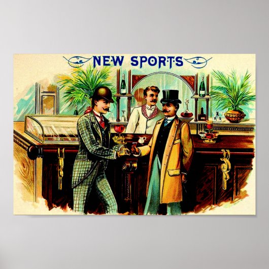 Rund 1900 New Sports Cigarren-Box-Label Poster (Vorne)