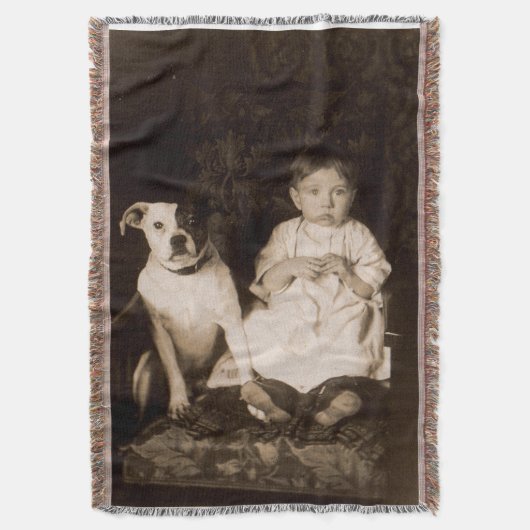 Rund 1910 Pitbull and baby RPPC Decke (Vorderseite Vertikal)