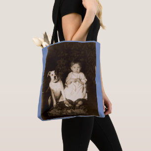 Rund 1910 Pitbull and baby RPPC Tasche