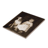 Rund 1910 Pitbull und Baby Fliese (Seite)