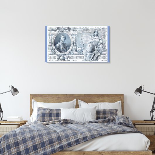 Rund 1912 Zaristisches Russland 500 Rubel-Rechnung Leinwanddruck (Insitu (Schlafzimmer))