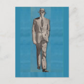 Rund 1950 Mann mit scharfer Zurichtung Postkarte (Vorderseite)