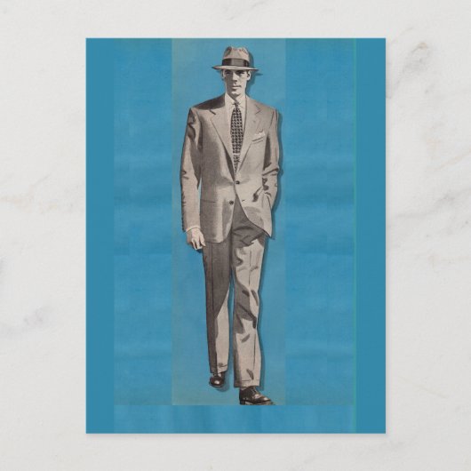 Rund 1950 Mann mit scharfer Zurichtung Postkarte (Vorderseite)