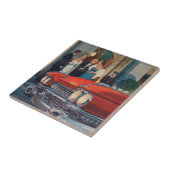 Rund 1960 roter Cadillac-Grille Fliese (Seite)