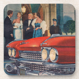 Rund 1960 roter Cadillac-Grille Getränkeuntersetzer