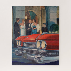 Rund 1960 roter Cadillac-Grille Puzzle
