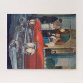 Rund 1960 roter Cadillac-Grille Puzzle (Horizontal)