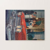 Rund 1960 roter Cadillac-Grille Puzzle (Horizontal)