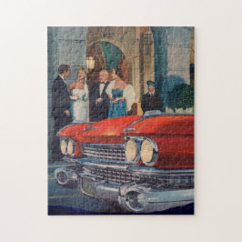 Rund 1960 roter Cadillac-Grille Puzzle