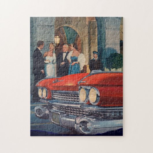 Rund 1960 roter Cadillac-Grille Puzzle (Vertikal)