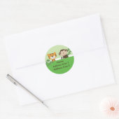RUND ADDRESS LABELS Jungle Tales Green Sticker (Umschlag)