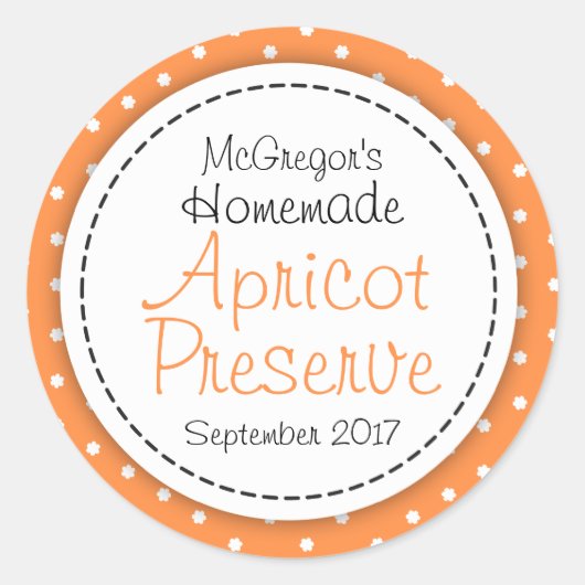 Rund-Aprikosen-Konfitüre-Etikett Runder Aufkleber (Vorderseite)