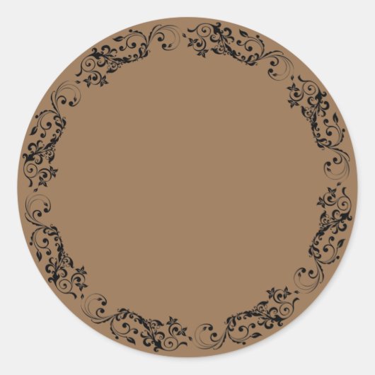 Rund-Aufkleber für elegante Blanken Runder Aufkleber (Vorderseite)