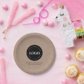 Rund Circle Custom Company Logo Rustic Kraft Pappteller (Party)