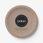 Rund Circle Custom Company Logo Rustic Kraft Pappteller (Vorderseite)