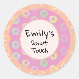 Rund Donut Touch Rosa Aufkleber