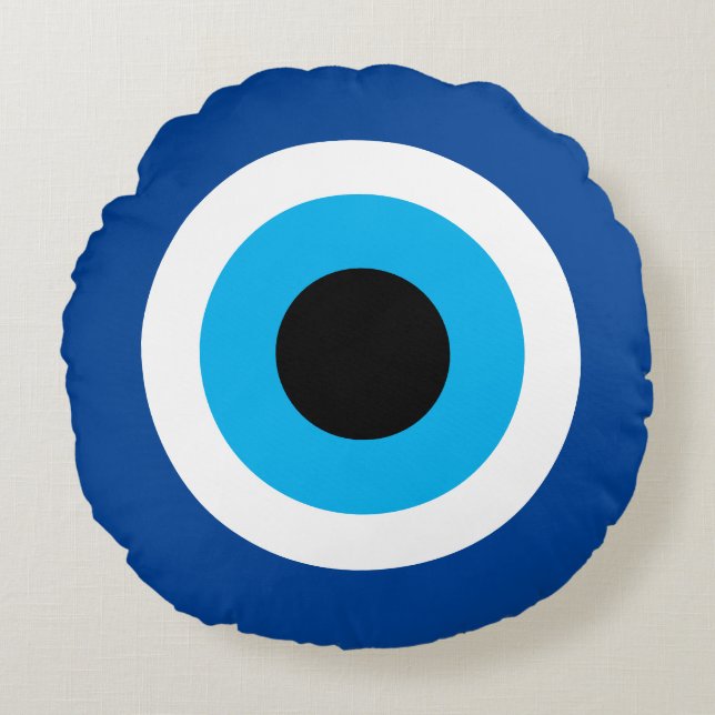 Rund Evil Eye Kissen (Vorderseite)