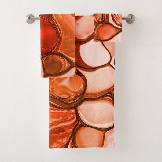 Rund formförmige Formen wie Samen, Korallen und Ro Badhandtuch Set (Insitu)