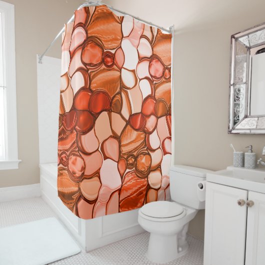 Rund formförmige Formen wie Samen, Korallen und Ro Duschvorhang (Beispiel)