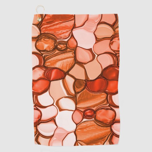 Rund formförmige Formen wie Samen, Korallen und Ro Golfhandtuch (Vorderseite)