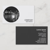 Rund Foto - Nassweg bei Nacht B&W Visitenkarte (Vorne/Hinten)