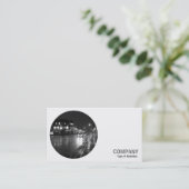 Rund Foto - Nassweg bei Nacht B&W Visitenkarte (Stehend Vorderseite)