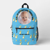 Rund Foto und Text Blue Fltles Baby Bedruckter Rucksack (Vorderseite)